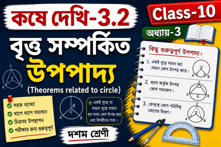 koshe dekhi 3.2 class 10 কষে দেখি-3.2 | Class-10 | বৃত্ত সম্পর্কিত উপপাদ্য(Theorems related to circle) | দশম শ্রেণী | অধ্যায়-3